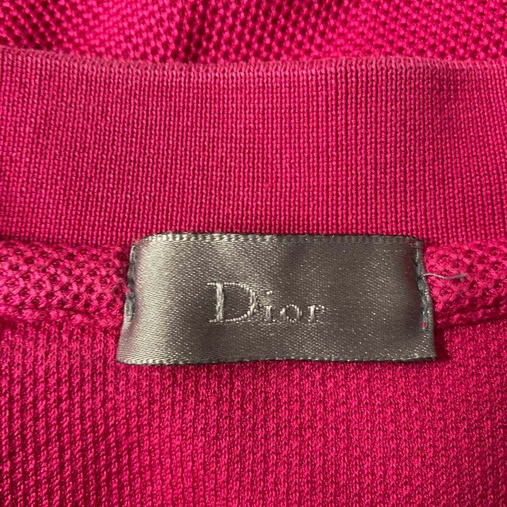 DIOR Size S Pink Black Pique Cap Sleeves Polo - Picture 6 of 6